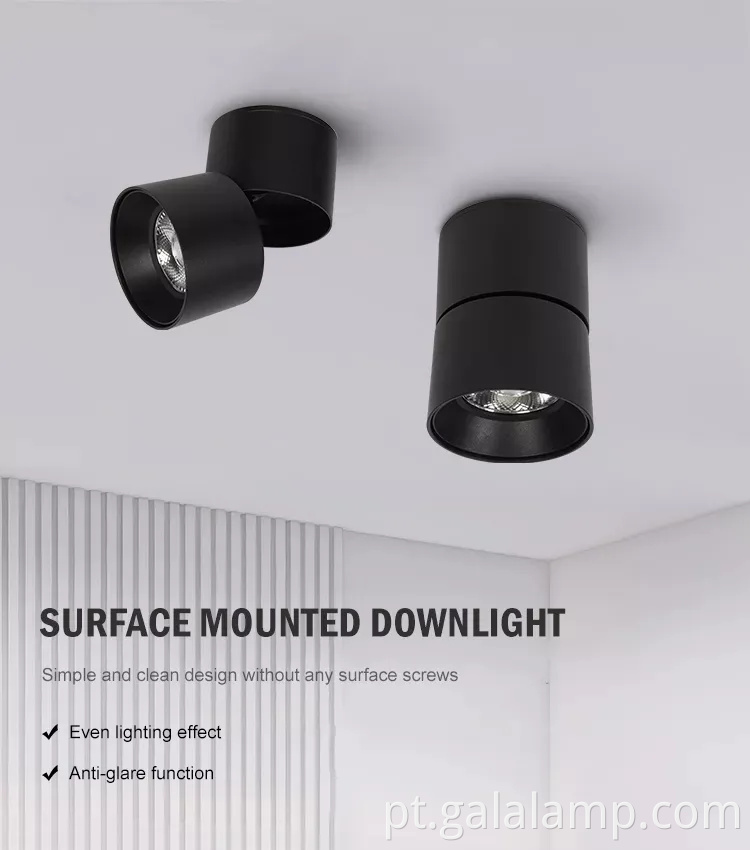 Luz de trilha dobrável montada na superfície moderna para espaços de varejo